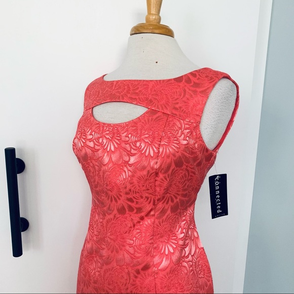 NWT Connected Pink Floral Sleeveless Shift Dress with Chest Cut Off Size 8P - Picture 3 of 7